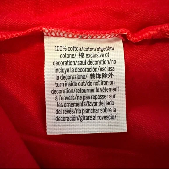 Victoria's Secret PINK Red White Short Sleeve Campus Ringer Tee Shirt Size Large - Picture 6 of 9